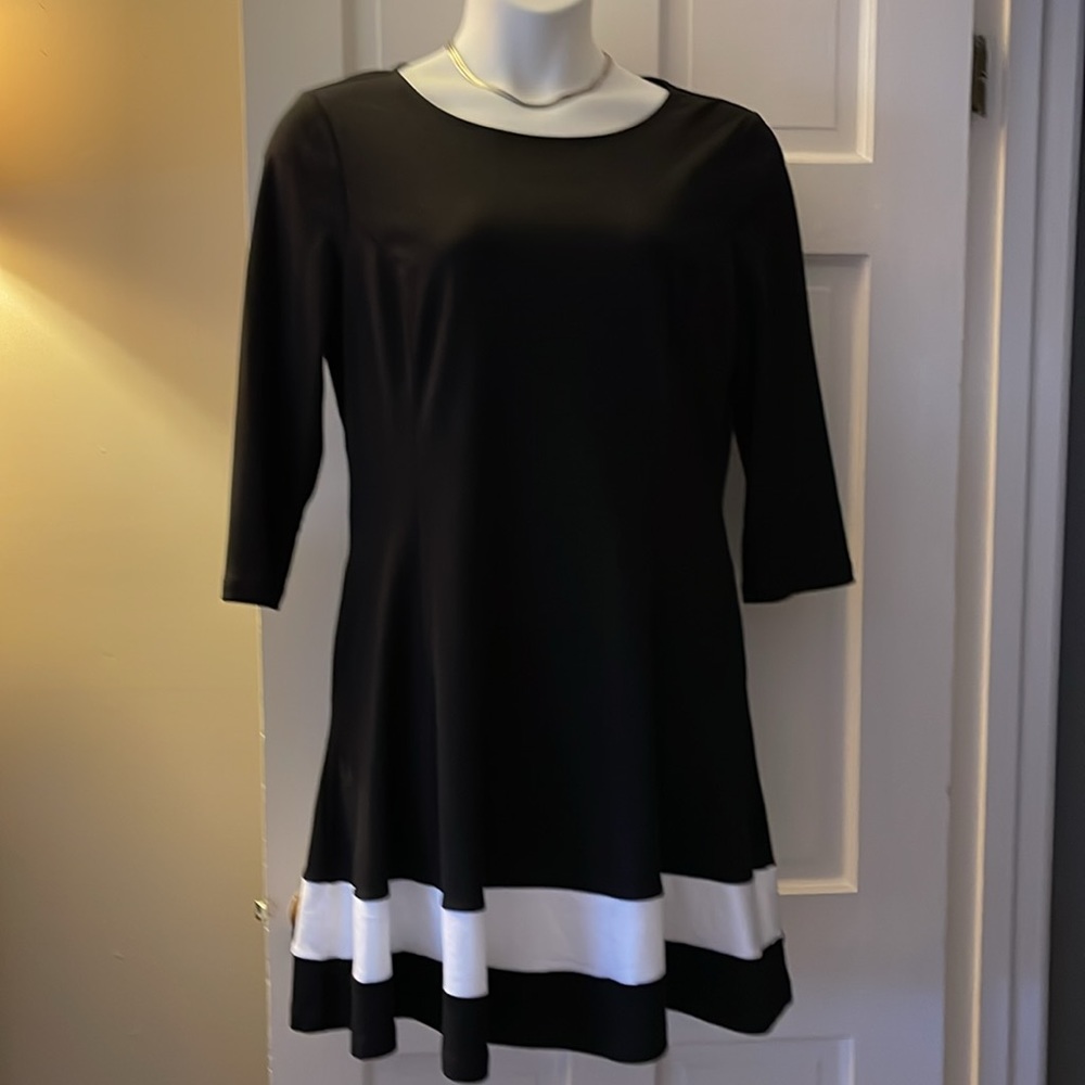 Black and white pullover A line dress, 3/4 sleeves, New York and Co, xl!